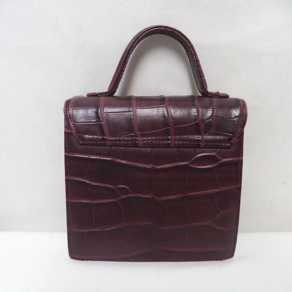 Accessory Works Vintage Croc faux leather tote bag purse w/ heart & lock small - Picture 2 of 15